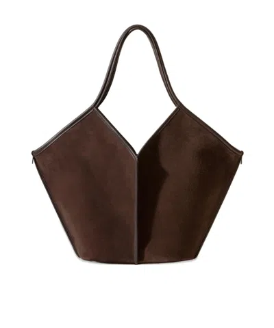 Hereu Calella Distressed Leather Shoulder Bag In Dk Brown