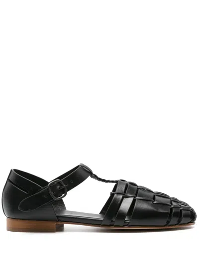Hereu Vedra Leather Sandals In Black