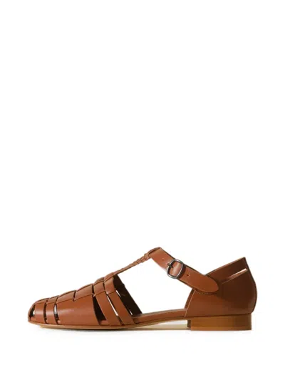 Hereu Vedra Woven Fisherman Sandals In Brown
