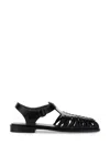 Hereu Smooth Grain Leather Cage Design Sandals