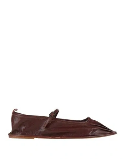 Hereu Woman Ballet Flats Brown Size 9 Leather