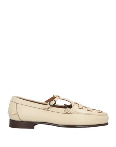 Hereu Woman Ballet Flats Cream Size 8 Leather In Off White