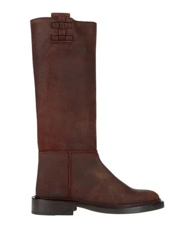 Hereu Woman Boot Chocolate Brown Size 8 Leather