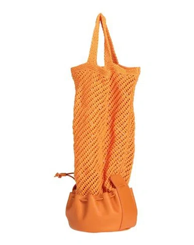 Hereu Woman Handbag Orange Size - Textile Fibers, Soft Leather