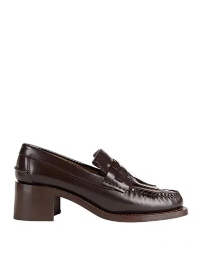 Hereu Woman Loafers Dark Brown Size 10 Leather