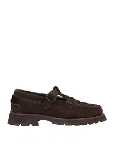 Hereu Woman Loafers Dark Brown Size 6 Leather