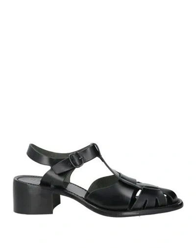 Hereu Woman Sandals Black Size 10 Leather