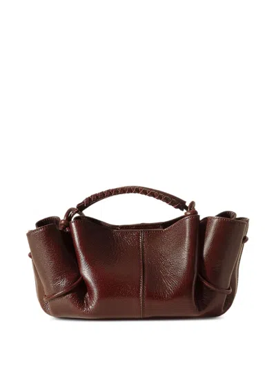 Hereu Mini Leather Handbag Gathered Detailing In Brown