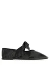 Hereu Women Black Leather Ballet Flats In Black