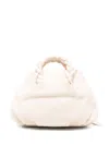 Hereu Bombon Supple Handbag In Polished Leather In White
