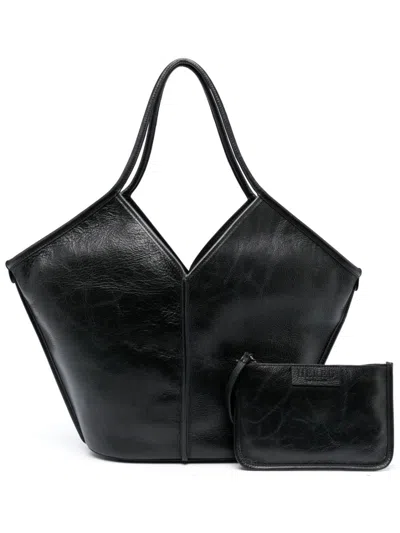 Hereu Leather Tote Bag Featuring Cut-out Detailing In Black