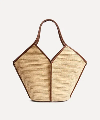 Hereu Women's Castell Leather And Raffia Tote Bag