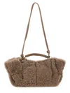 Hereu Textured Shoulder Bag Knotted Strap In Gray