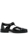 Hereu Women Pesca Leather Sandals In Black