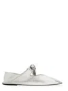 Hereu Women Silver Leather Ballet Flats In Silver