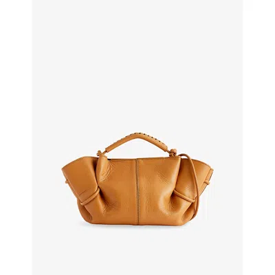 Hereu Womens Light Camel Arta Mini Leather Shoulder Bag