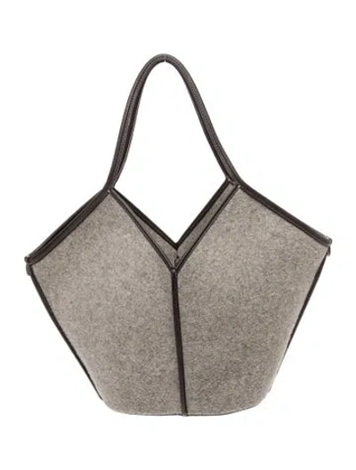 Pre-owned Hereu Wool Bucket Bag In Gray