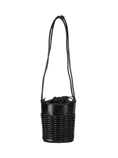 Hereu Woven Design Bucket Bag In Black