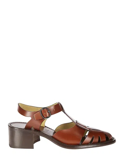 Hereu Woven Front Leather Sandals
