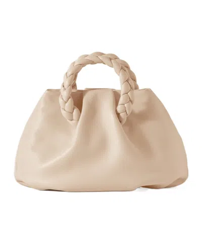Hereu Woven Handle Shoulder Bag In Nude