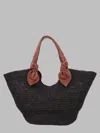 Hereu Woven Raffia Top Handle Bag In Brown