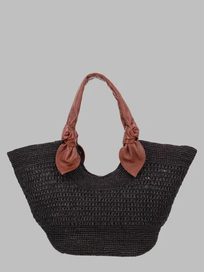 Hereu Woven Raffia Top Handle Bag In Brown