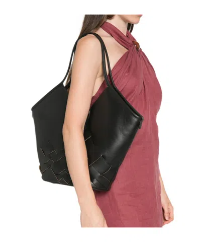 Hereu Woven-detail Handbag In Black