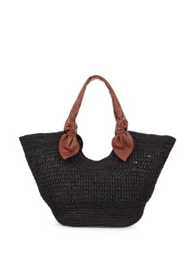 Hereu Borsa Intrecciata In Raffia In Brown