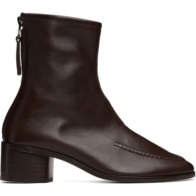 Hereu Juliol Leather Lace Up Ankle Boots In Brown
