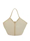 Hereu Cream White Linen Tote Bag With Leather Details In Neutral