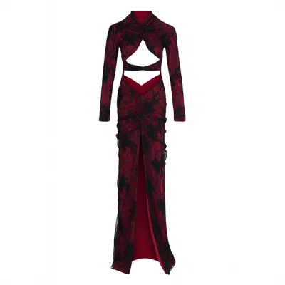 Herfetch Women's Black Maxi Fetch Obbsession Dress-burgundy