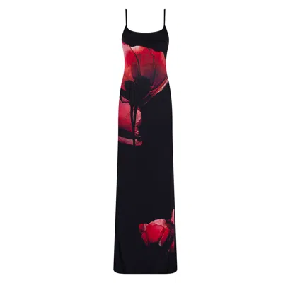 Herfetch Women's Maxi Poppy Dress-multicolor In Black/red