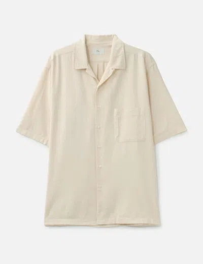 Herill Silk Cotton Nep Open Collar Shirt In Neutral