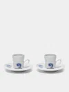 Hering Berlin Ocean Porcelain Espresso Cup And Saucer (set Of 2) In White