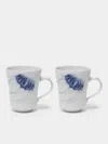 Hering Berlin Ocean Porcelain Mugs (set Of 2) In White