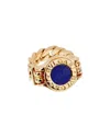Heritage Bulgari Bulgari 18k Lapis Chain Link Ring (authentic )