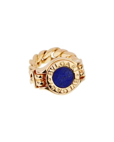 Heritage Bulgari Bulgari 18k Lapis Chain Link Ring (authentic )