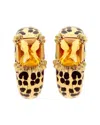Heritage Christian Dior Dior 18k 8.00 Ct. Tw. Citrine Leopard Clip-on Earrings (authentic )