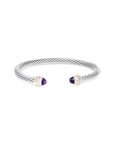 HERITAGE DAVID YURMAN DAVID YURMAN 14K & SILVER AMETHYST CABLE CLASSICS BRACELET (AUTHENTIC PRE-LOVED)