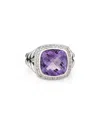 Heritage David Yurman David Yurman Albion Silver 0.22 Ct. Tw. Diamond & Amethyst Ring (authentic )
