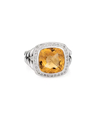 Heritage David Yurman David Yurman Albion Silver 0.22 Ct. Tw. Diamond & Citrine Ring (authentic Pre- Owned)