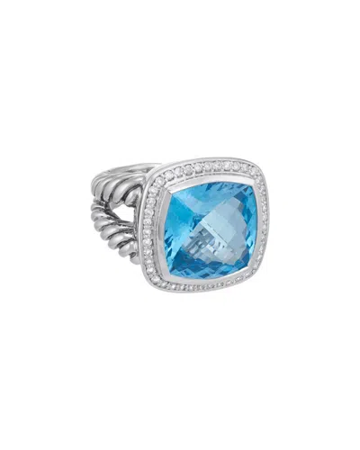 HERITAGE DAVID YURMAN DAVID YURMAN ALBION SILVER 17.35 CT. TW. DIAMOND & HAMPTON BLUE TOPAZ RING (AUTHENTIC PRE-OWNED)