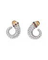 Heritage David Yurman David Yurman Cable 14k & Silver Gemstone Swirl Earrings (authentic )