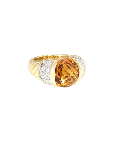 Heritage David Yurman David Yurman Cable Classics 18k 5.75 Ct. Tw. Diamond & Citrine Ring (authentic )