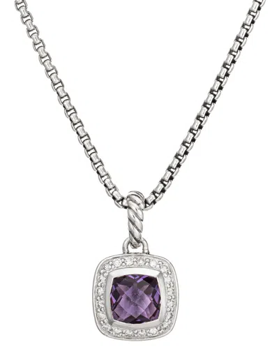 HERITAGE DAVID YURMAN DAVID YURMAN SILVER 0.17 CT. TW. DIAMOND & AMETHYST PENDANT NECKLACE (AUTHENTIC PRE-LOVED)
