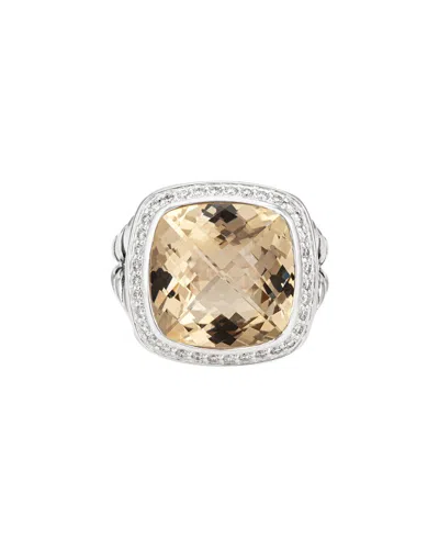 Heritage David Yurman David Yurman Silver 0.34 Ct. Tw. Diamond & Champagne Citrine Albion Ring (authentic )