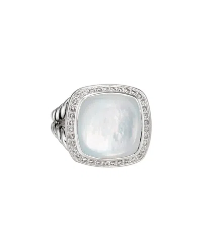 HERITAGE DAVID YURMAN DAVID YURMAN SILVER 0.34 CT. TW. DIAMOND & MOON QUARTZ MOP BACKED ALBION RING (AUTHENTIC PRE-LOVED)