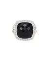 Heritage David Yurman David Yurman Silver 0.34 Ct. Tw. Diamond & Onyx Albion Ring (authentic Pre- Owned)