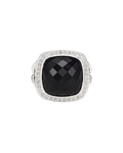 HERITAGE DAVID YURMAN DAVID YURMAN SILVER 0.34 CT. TW. DIAMOND & ONYX ALBION RING (AUTHENTIC PRE- OWNED)