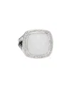 Heritage David Yurman David Yurman Silver 0.34 Ct. Tw. Diamond & White Agate Albion Ring (authentic )